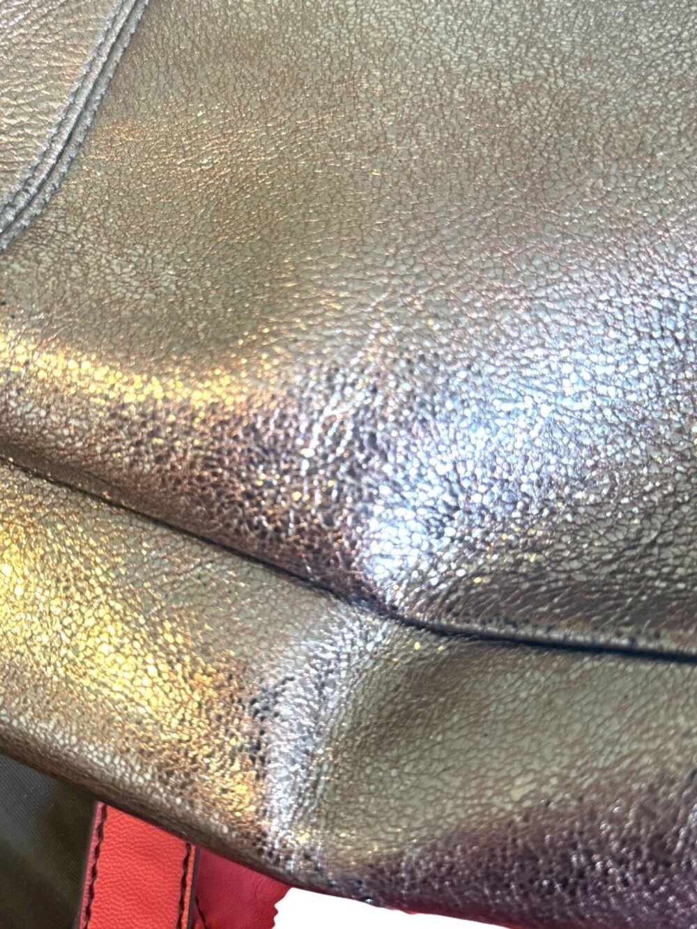 Coach Bronze Metallic Leather 2011 East West Tote Satchel F17721 - Picture 9 of 11